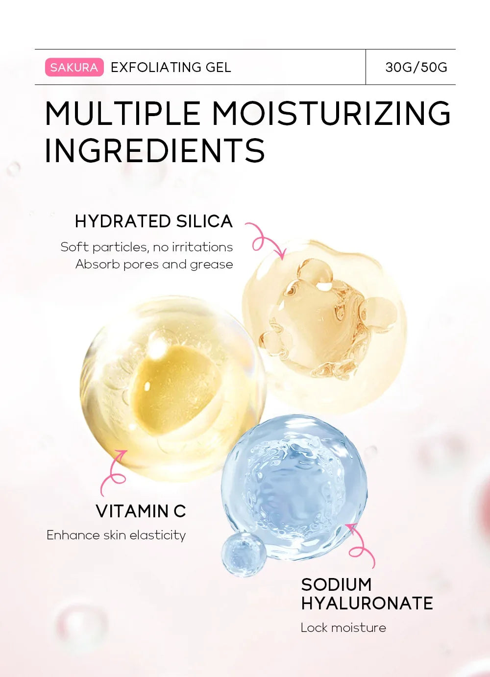 Sakura Exfoliating Peeling Gel Facial Scrub Moisturizing  Nourishing Repair Scrubs Face Cream Beauty Skin Care30g/50g