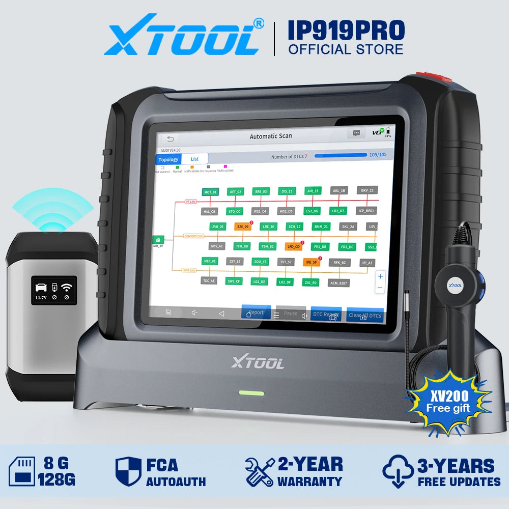 XTOOL IP919 PRO IP919PRO Car Diagnostic Tools Automatic Scanner ECU Coding Programming 51 Service CANFD DOIP Topology DOIP FCA