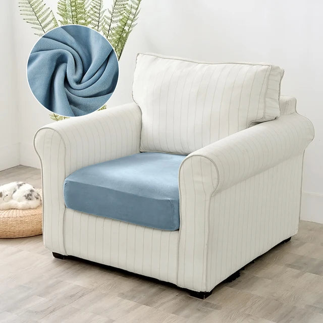 Velvet Sofa Covers for Living Room Elastic Plush Sofa Seat Cushion Cover Soft Couch Slipcover Furniture Protector for Home