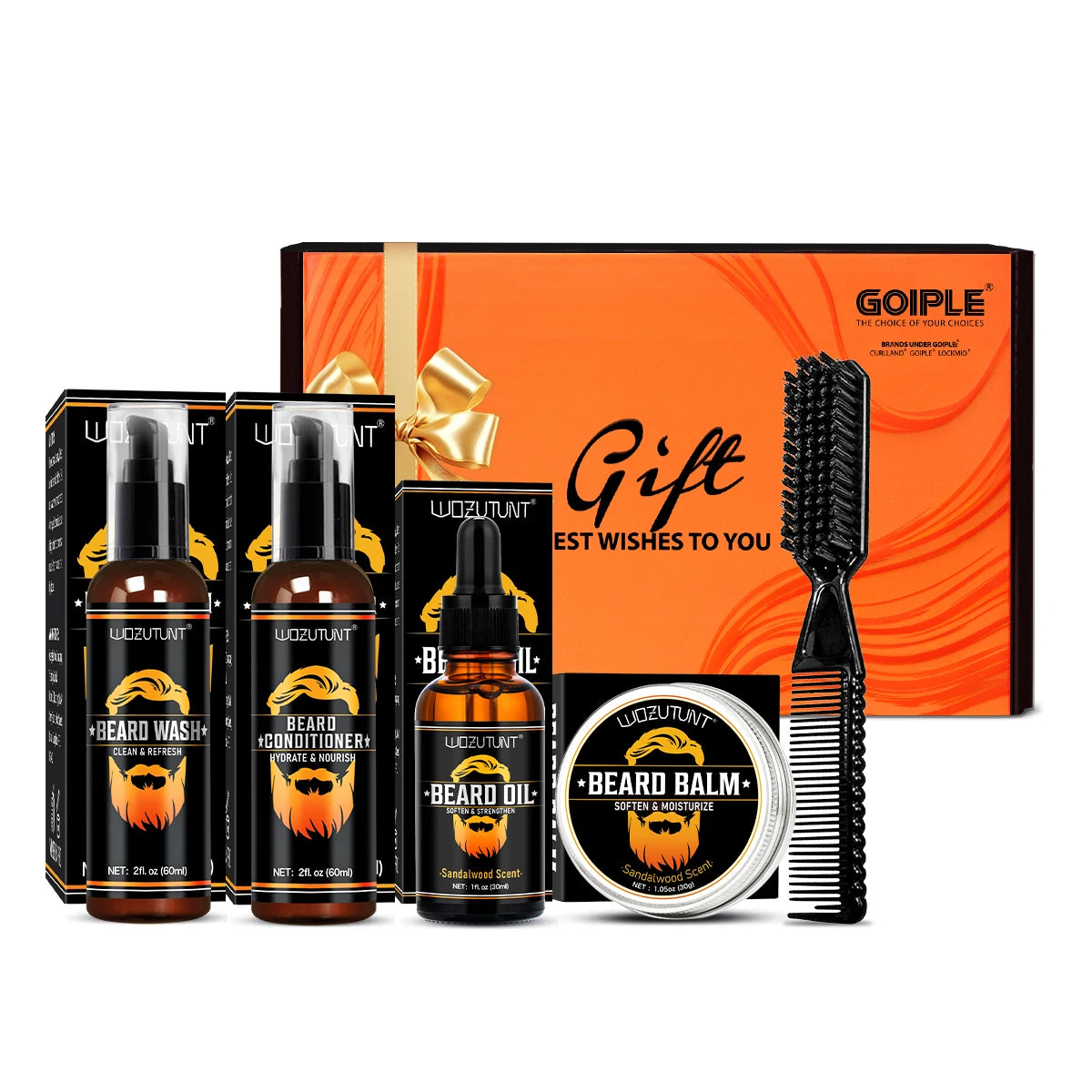 Men's Beard Grooming Kit — T9 Trimmer, Oil, Balm, Brush & Comb