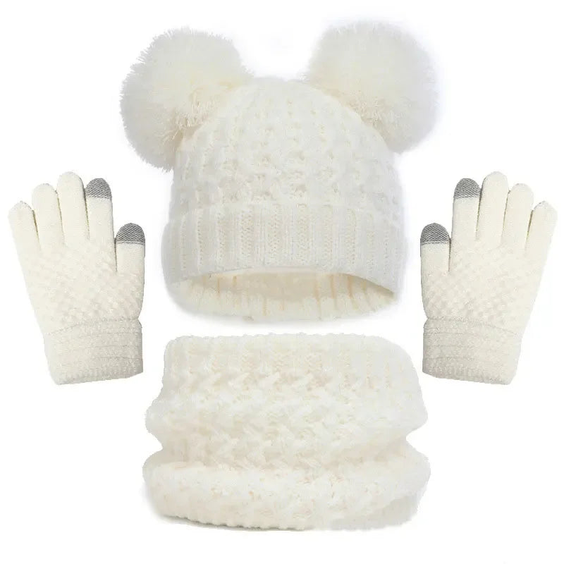 Kids Knit Beanie, Scarf & Gloves - 3 Piece Winter Set - photo 17