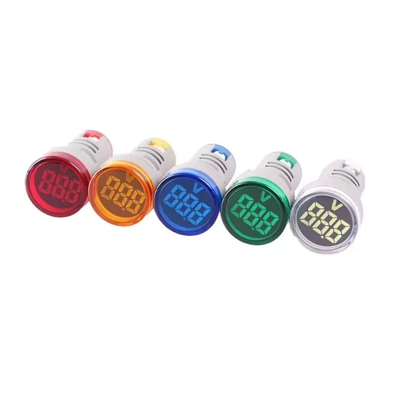 Mini LED Digital Display Voltmeter Alternating Current 60V-500V Digital Display Indicator Aperture 22mm Signal Lamp