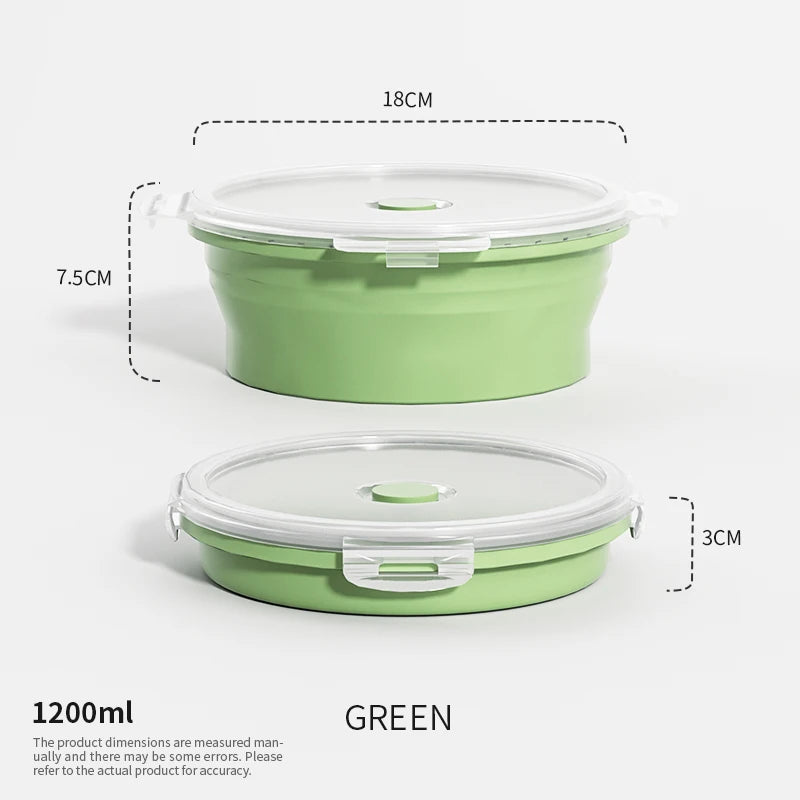 Collapsible Silicone Lunch Box - Stackable Food Storage Containers