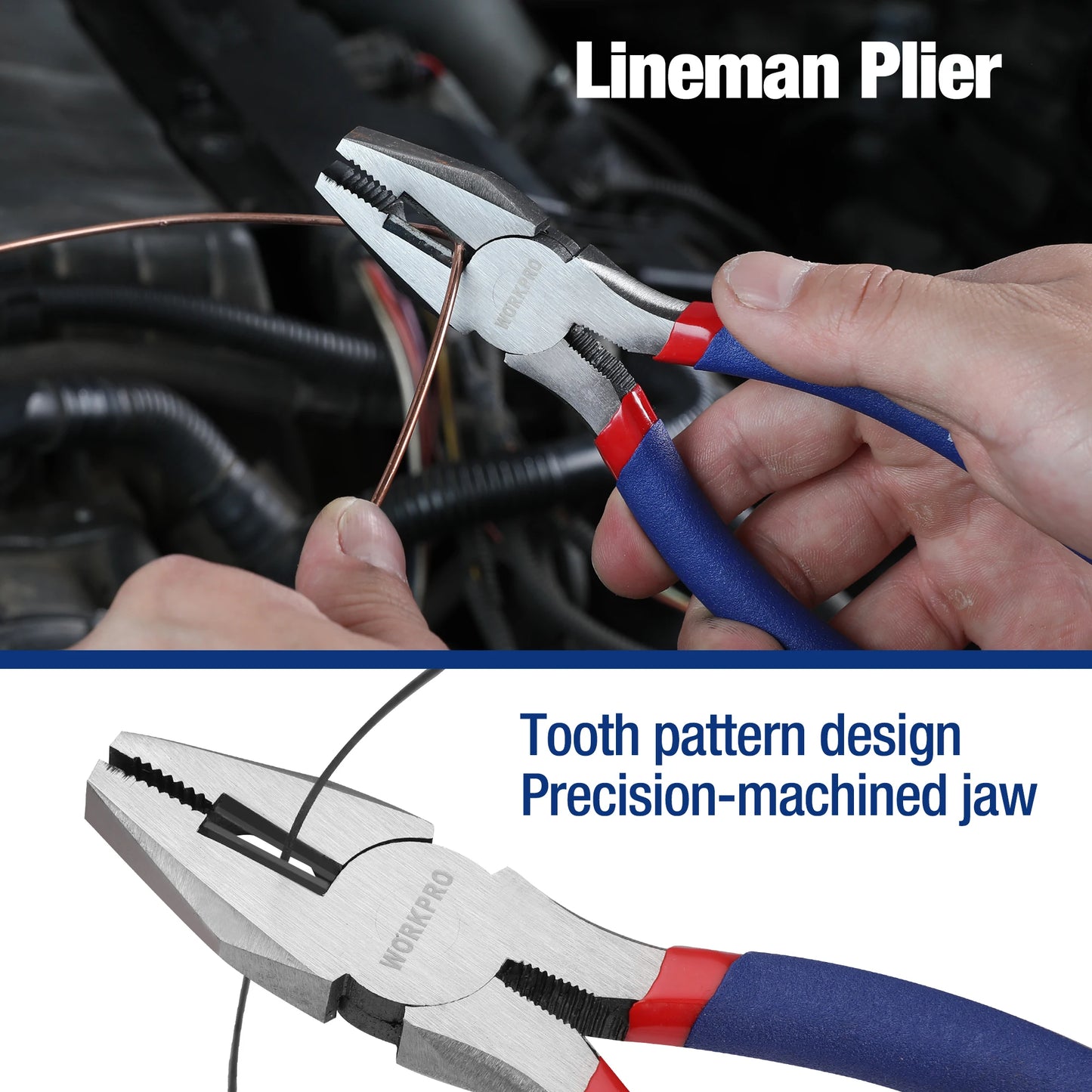 WORKPRO 7-Piece Pliers Set – Groove Joint, Long Nose, Slip Joint, Linesman & Diagonal Pliers | Complete DIY Hand Tool Kit