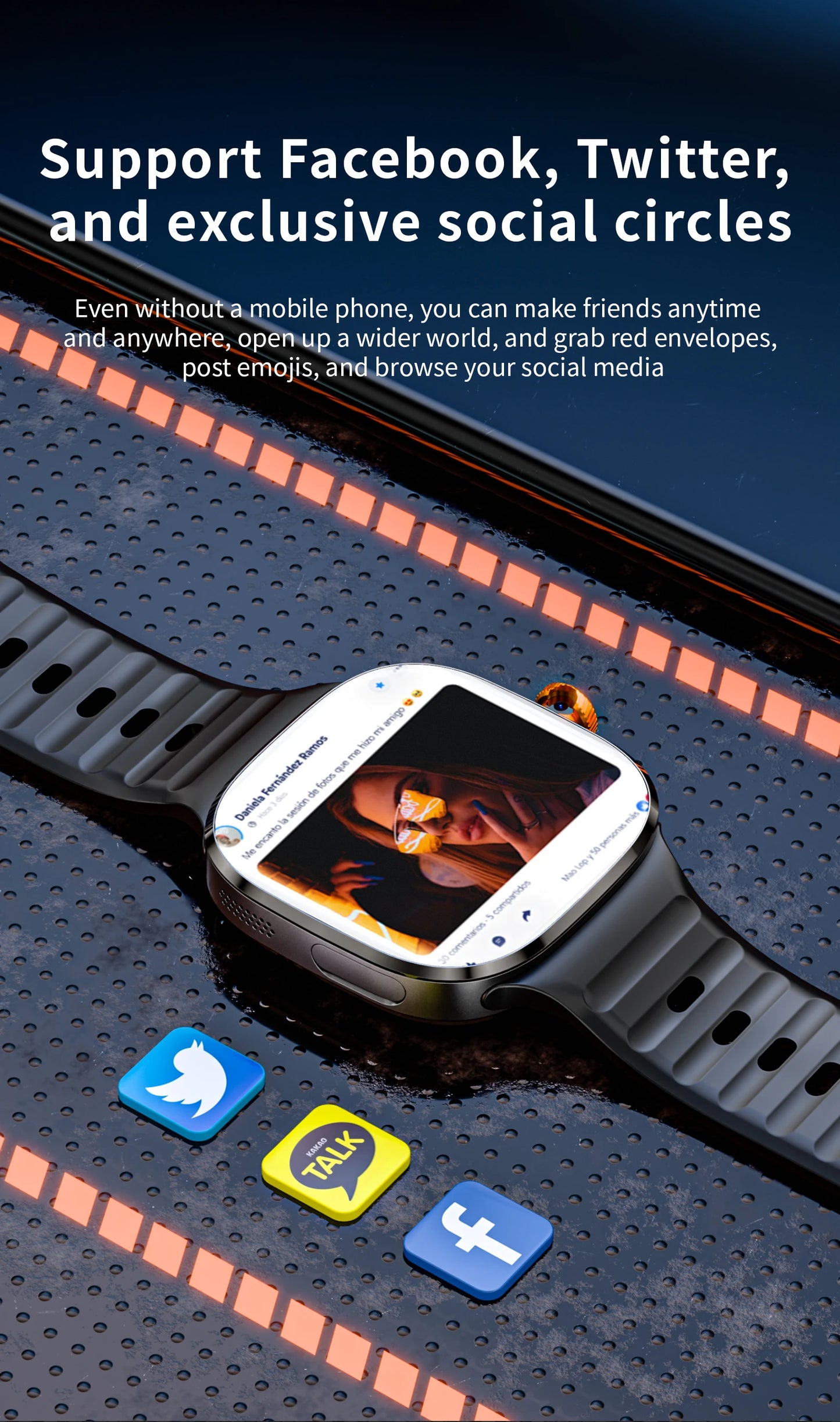 LOKMAT New APPLLP 6 MAX Android Smart Watch Phone Amoled Touch Screen Rotating Camera AI Translation Function Chatgpt