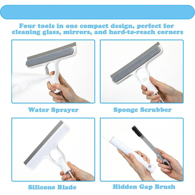 All-in-One Cleaning Squeegee (Detachable Handle), Ideal for Windows/Automobiles/Kitchen & Walls