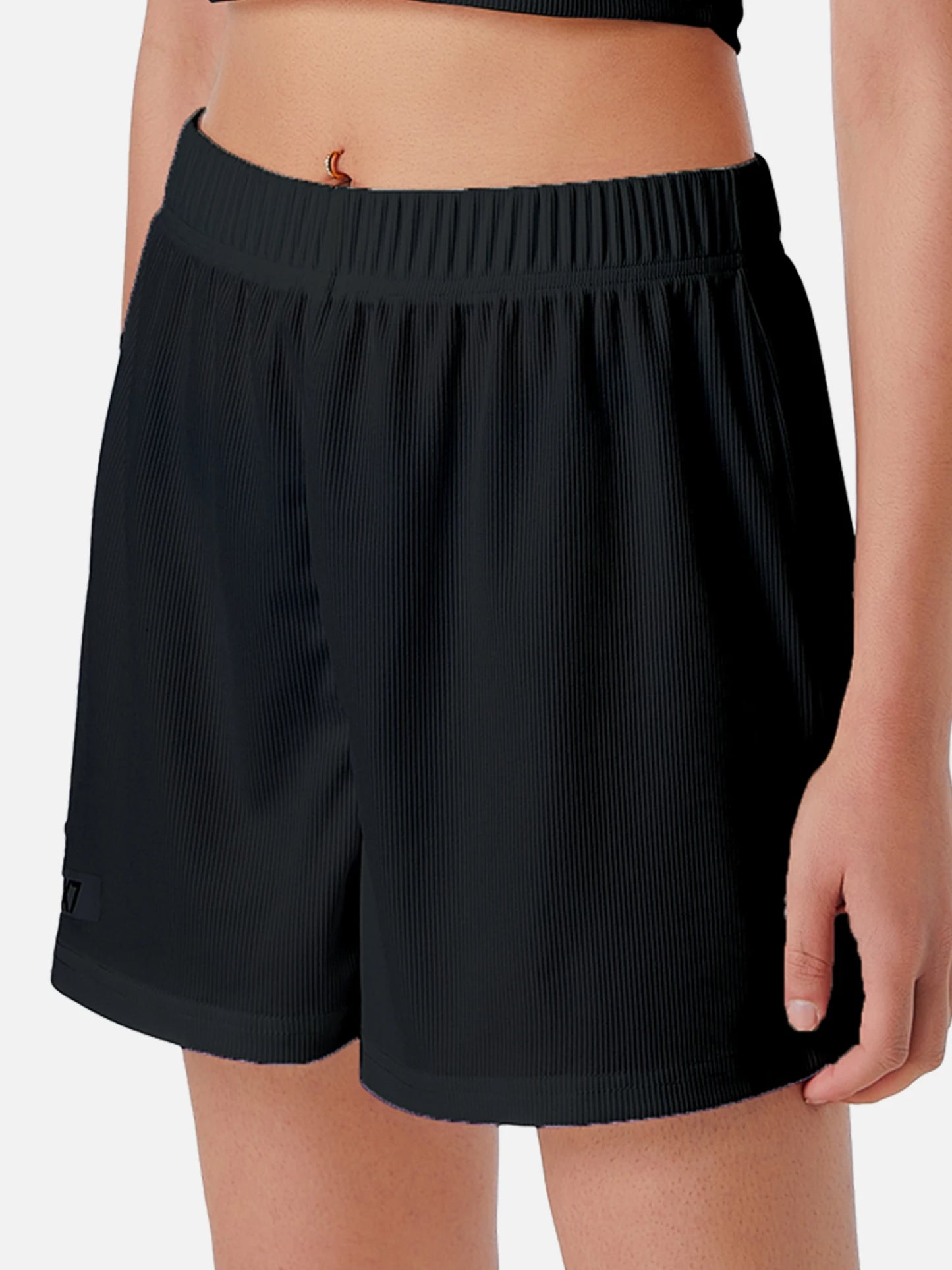 Casual Shorts Women 2026 New Summer Simple Comfortable Elastic Waist Cool Breathable Solid Color Casual Sports Five Quarter Pant
