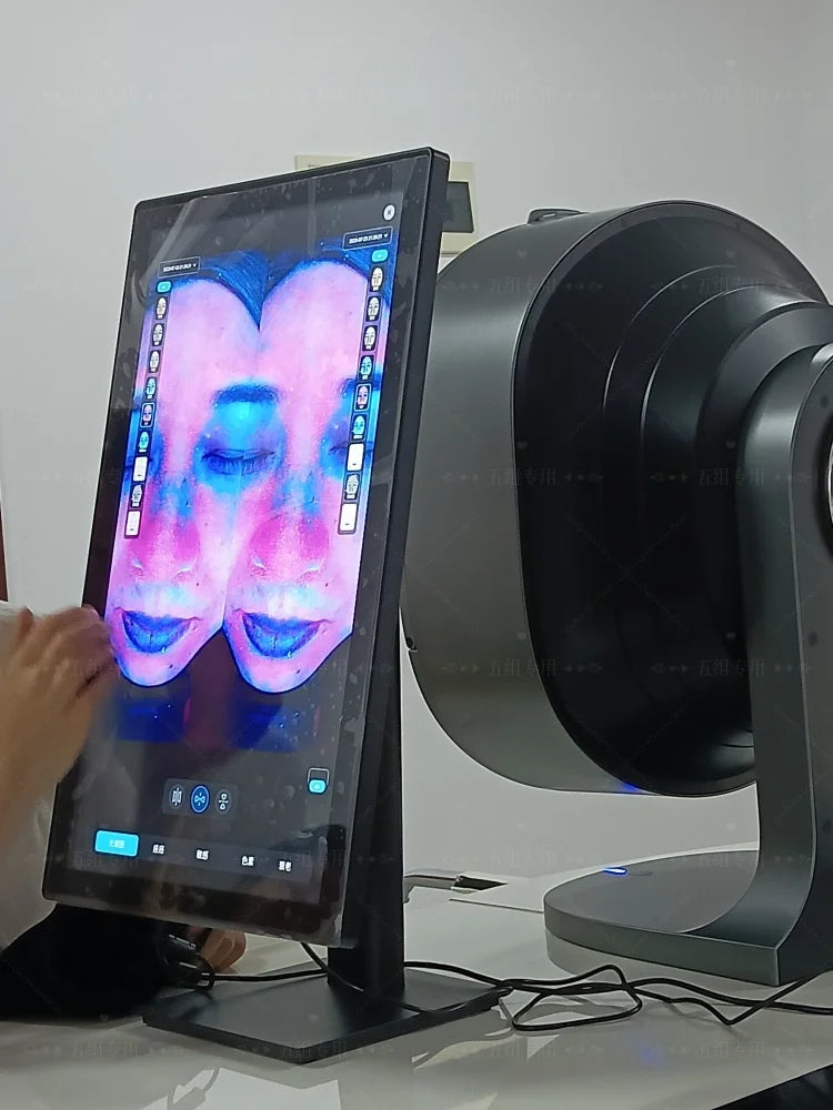 AI Hair Analysis 3D Facial Skin Analyzer Machine 15.6/21.5 Inch 8 Light Spectrum Skin Analysis Scanner For Business Beauty Care