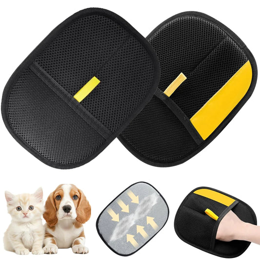 Pet Hair Removal Tool Reusable Static Removal Gloves Deshedding Brush Glove for Dog Cat Double-Sided Fur Hair Cleaning Glove Cat