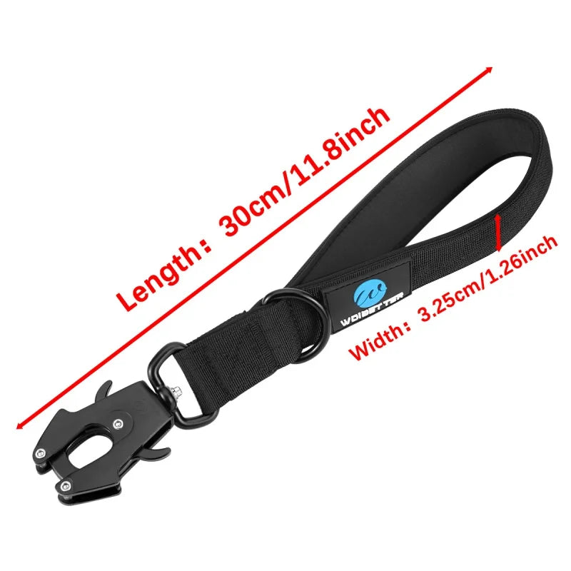 Short Nylon Dog Traffic Lead - Metal Buckle Leash for Large Dogs - photo 6