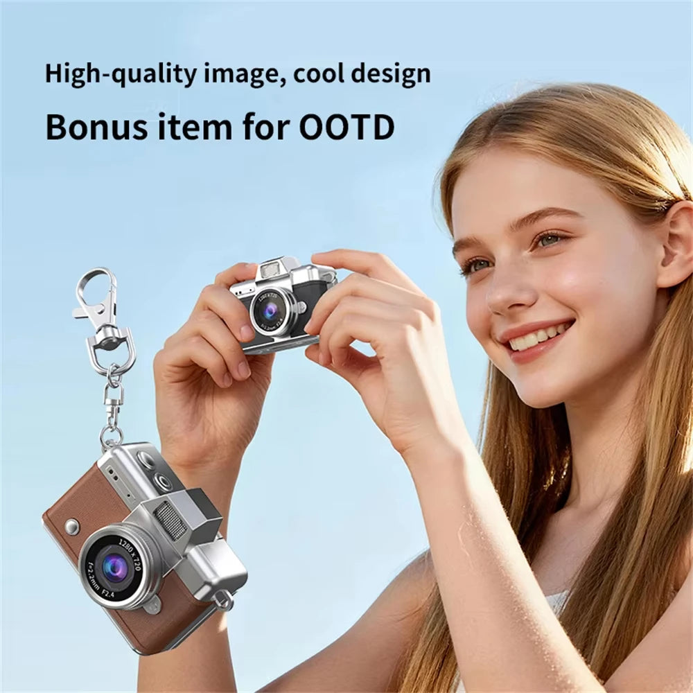 Ourlife Retro CCD Keychain Camera — Flip Screen Mini Camcorder