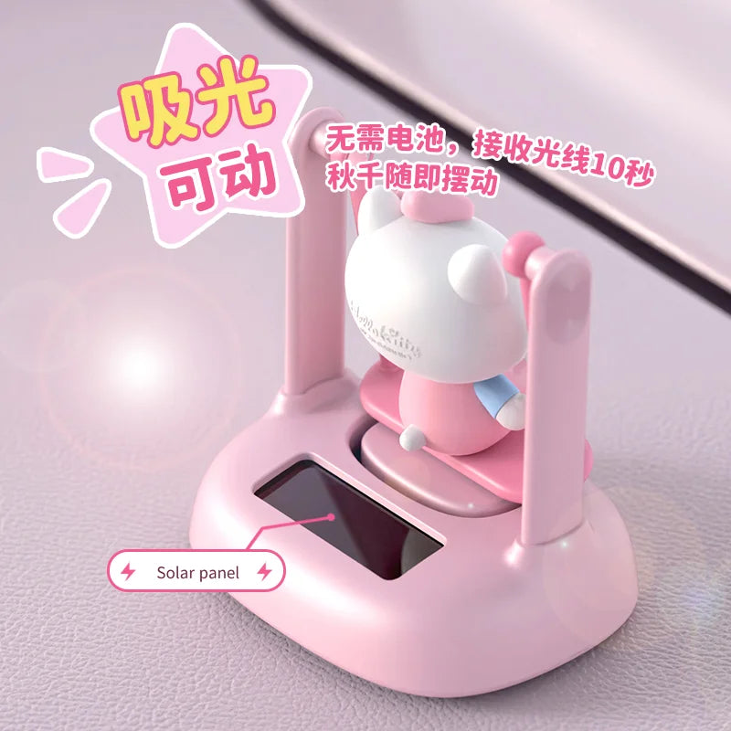 Interesting Hello Kitty Kuromi Solar-Powered Aroma Diffuser Car Perfume Car Decoration Item - A Gift for Boys and Girls