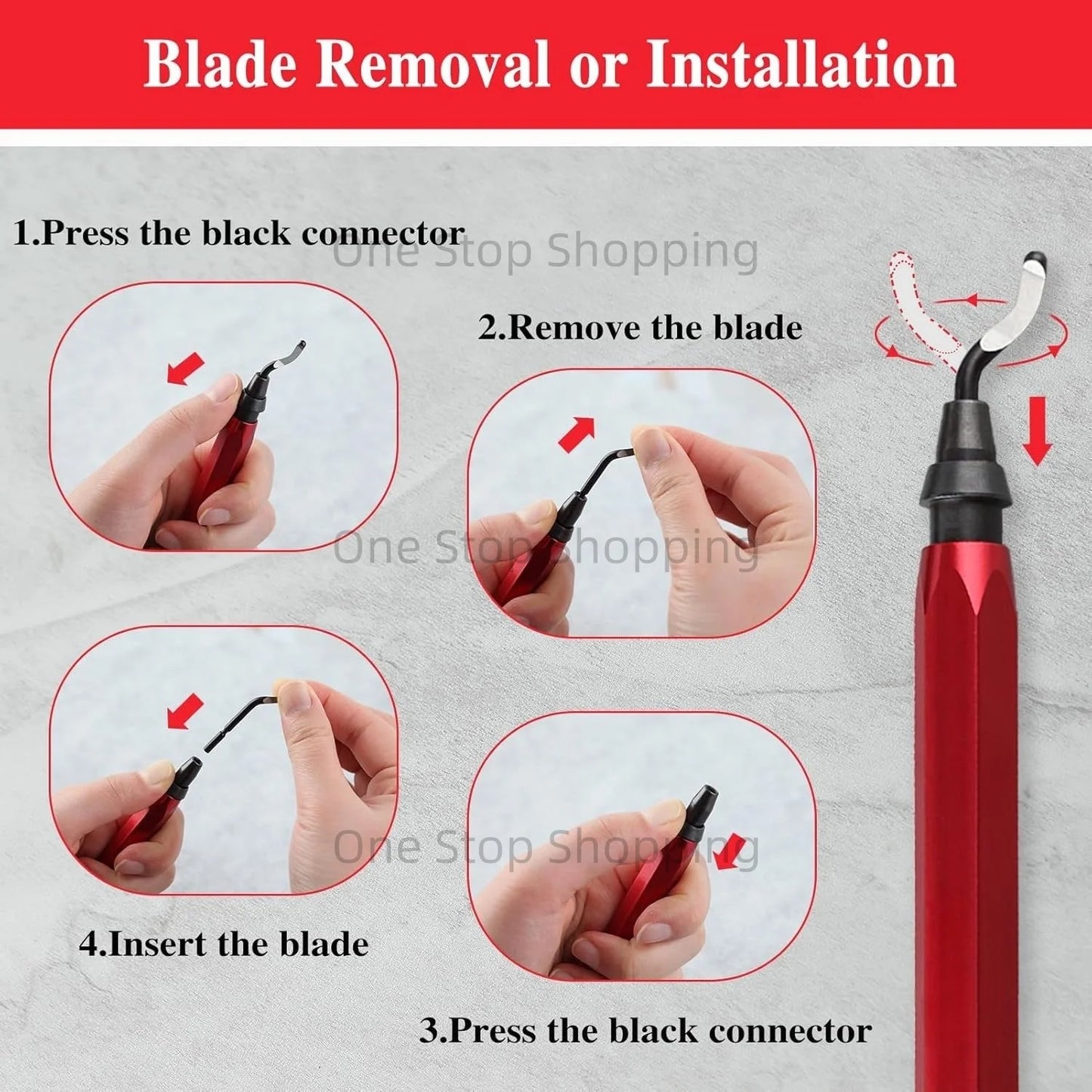 Pack of 10 PCS Deburring Blades for Burr Removal Reamer Tool as 360 Degree Rotary Head for Metal Resin Copper Plastic Brass PVC