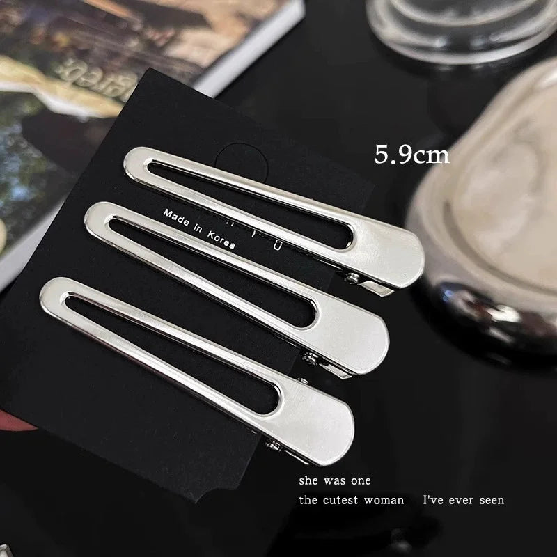 Women Metal Y2K Hair Clips Exquisite Duckbill Clip Girls Hairpins Side Bangs Barrettes Hairclip Girls Fashion Hair Accessories