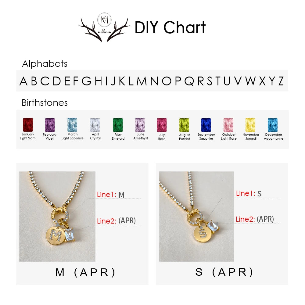Gold-Plated Initial Letter Necklace – Zircon A-Z Pendant