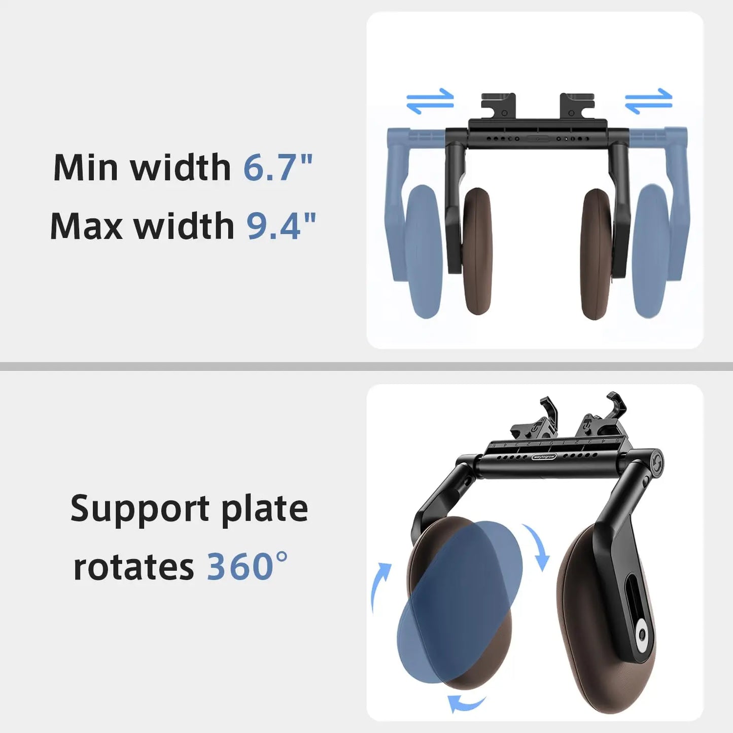 360° Adjustable Memory Foam Car Headrest Pillow Ice-silk Fabric Kids Adult Car Travel Head Neck Support Relieve Fatigue