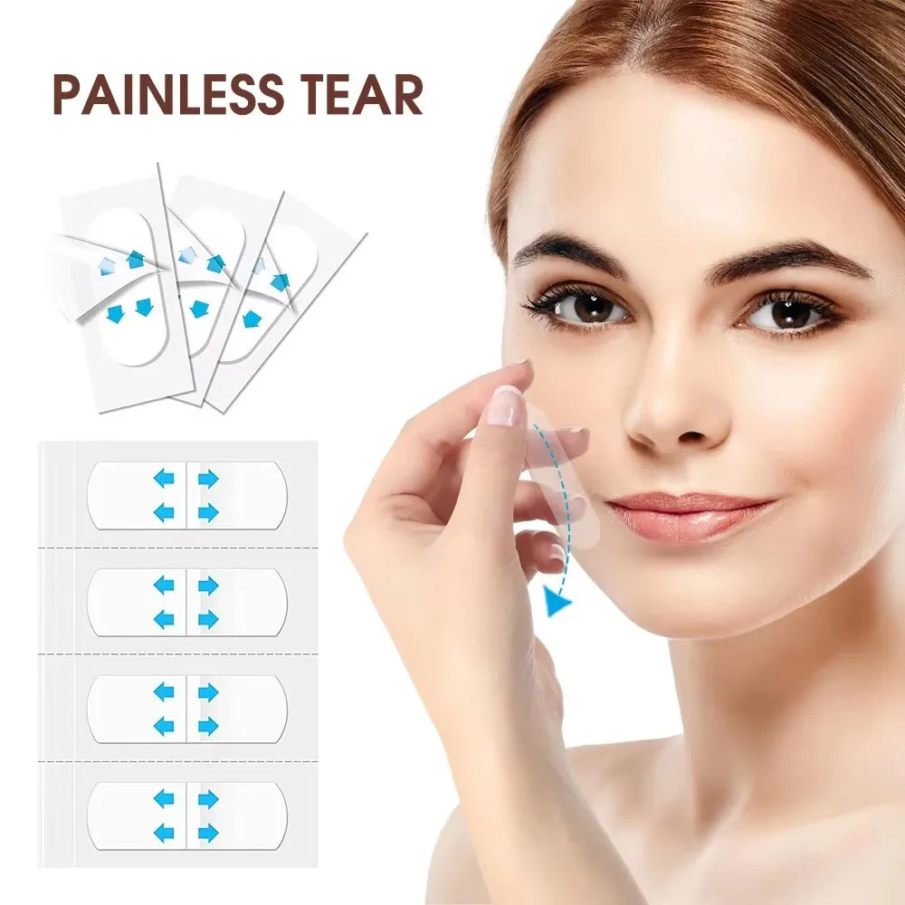 40/120PCS V-Shape Face Wrinkle Sagging Skin Adhesive Tape Lifting Face Stickers Invisible Transparent Thin Face Patche Lift Tool