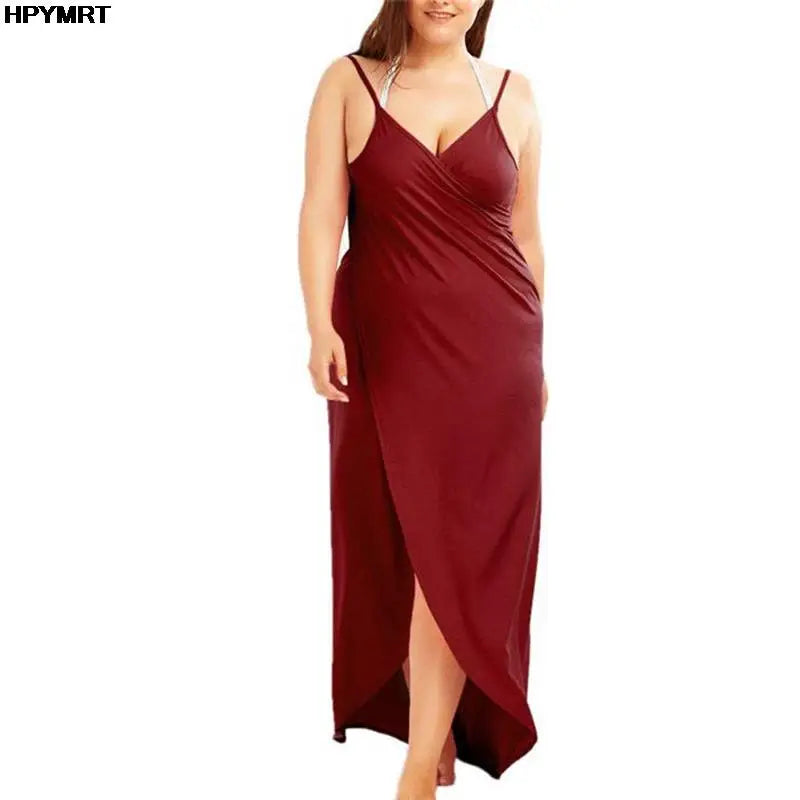 Women's Solid Color Halter Suspender Dress – Loose Sleeveless Beach Dress | S–5XL (7 Colors)