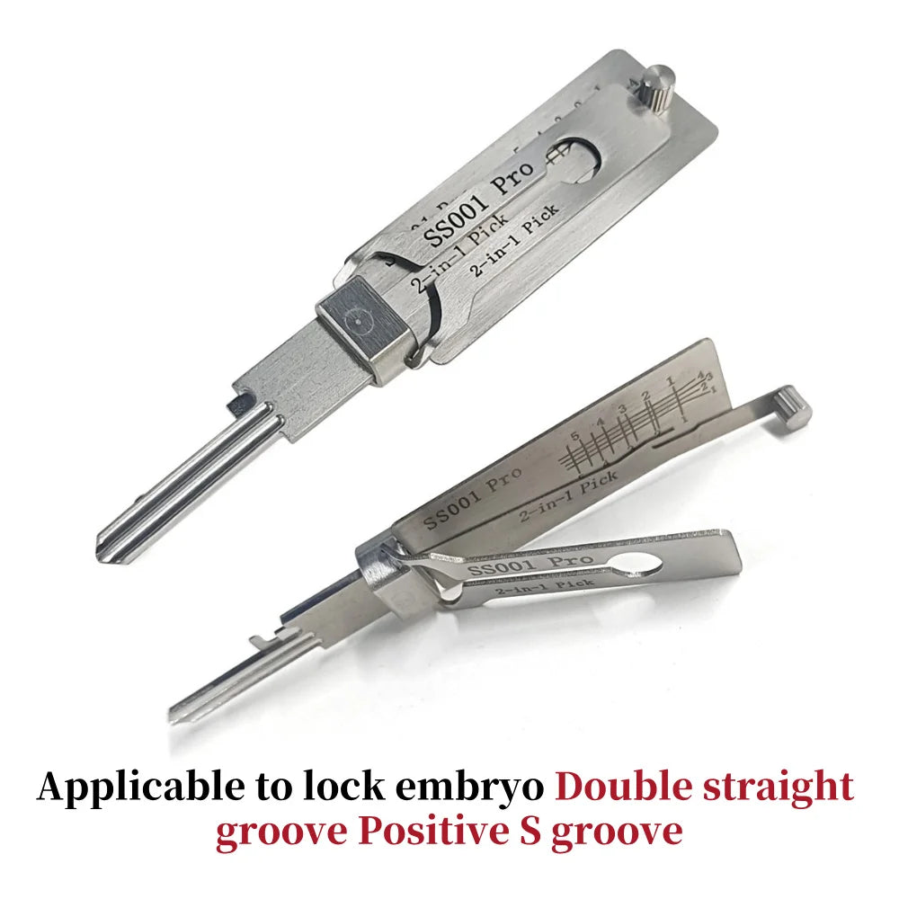 Stainless Steel Precision Tool SS001 Pro O-ring Pickup Kit Hook Tool Maintenance Repair Kit Key Decoder Only for Straight Groove
