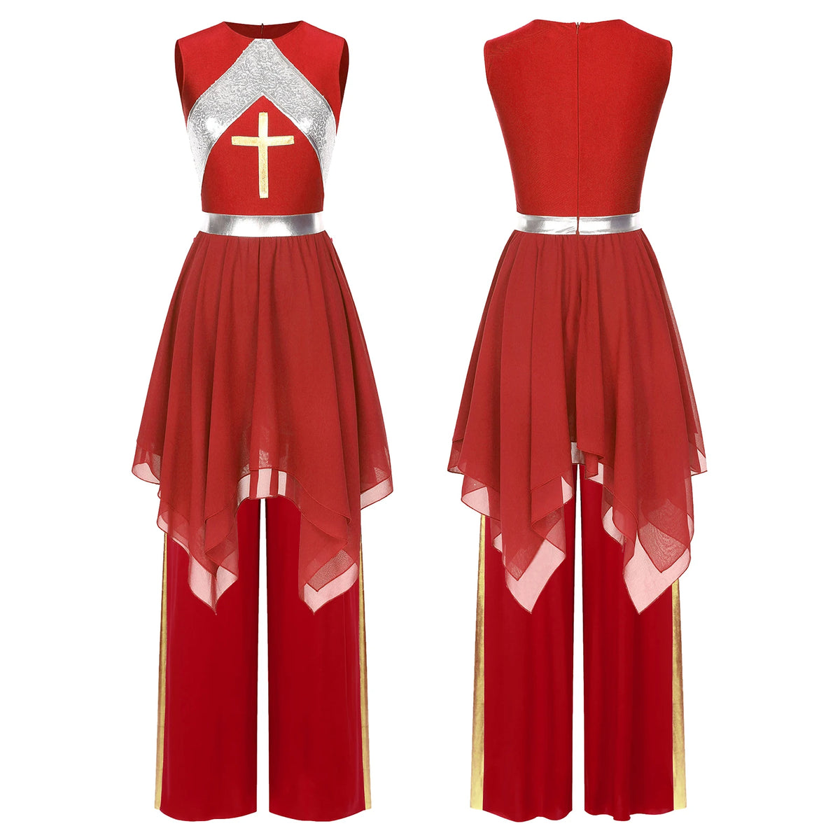 Women's lyrical mesh dress with pants set