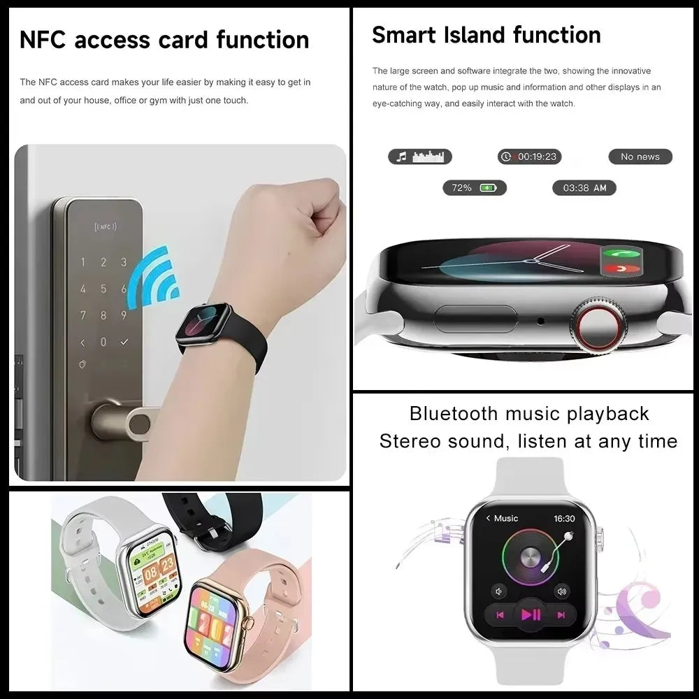 Smart Watch Series 10 – 1.9" OLED HD Screen, GPS, NFC, BT Calling, Wireless Charging, IP68 | iOS & Android | Multiple Strap Options