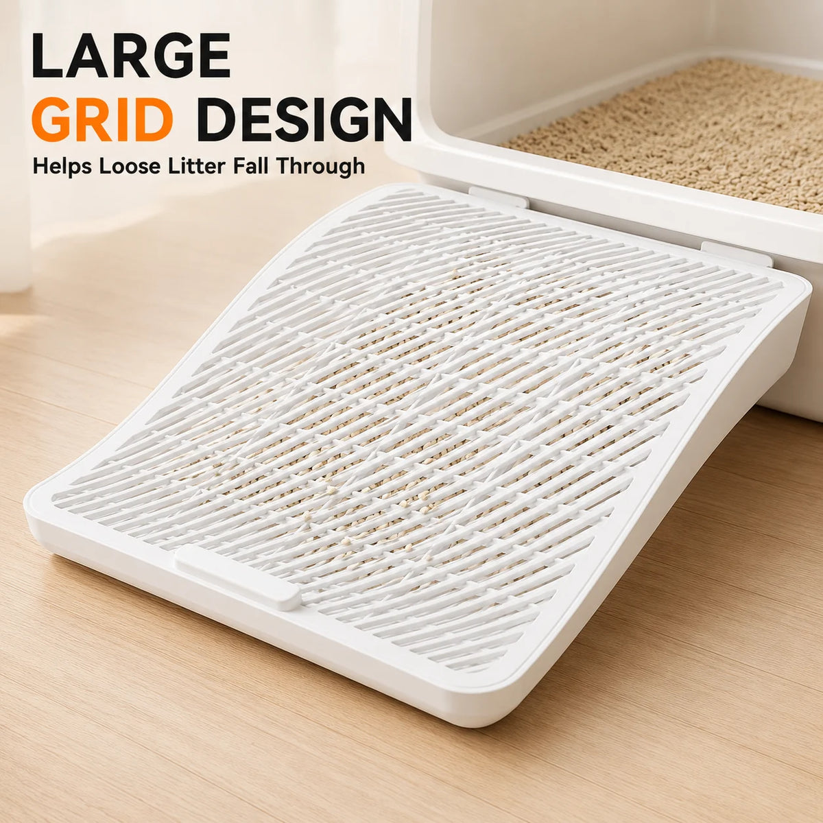 Cat Litter Box Mat Anti Tracking Litter Trap Step Large Grid Footboard Ramp for Kitten Pet Toilet Entrance