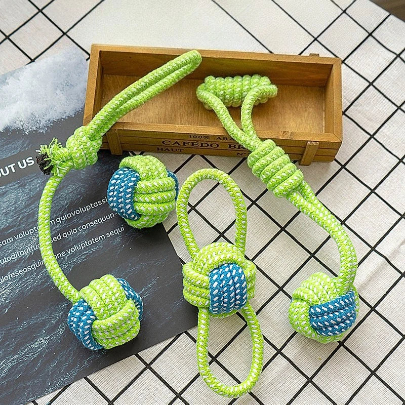 Knotted Rope Ball Dog Toy - Tug & Teeth Cleaning