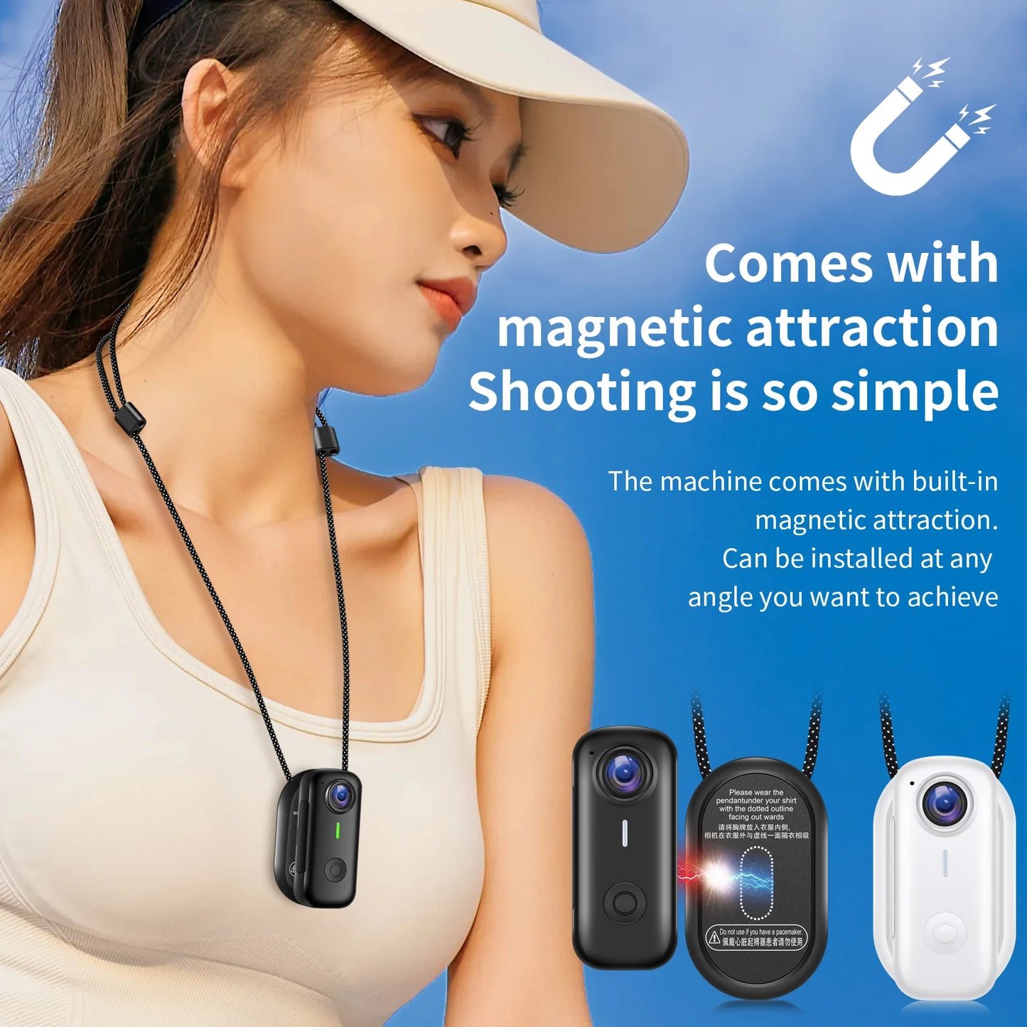 Mini Magnetic Thumb Action Cam — 120° Anti-Shake Bike Camera