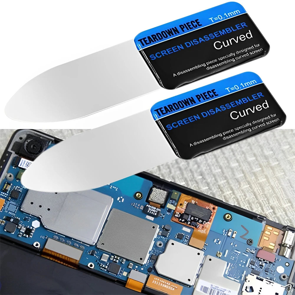 1-20Pcs Mobile Phone Curved LCD Screen Spudger Opening Pry Card Tools Ultra Thin Flexible Mobile Phone Disassemble Steel Metal
