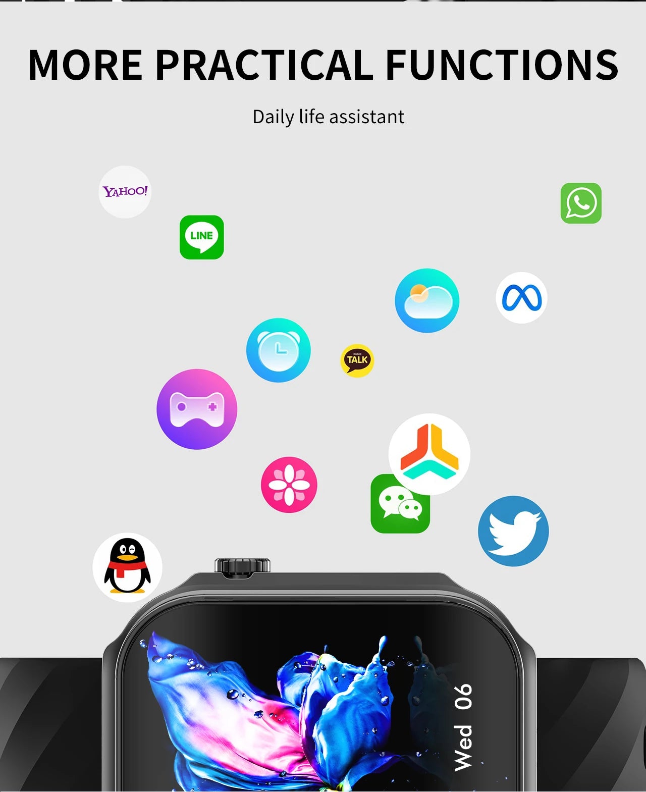 LIGE BWU15 Smart Watch – 2.2" 3D Curved Screen, BT Calling, Heart Rate, Blood Oxygen & 100+ Sports Modes | IP67