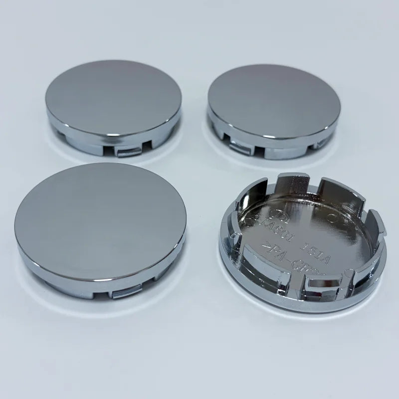 4 x 56mm/52mm Black or Chrome Silver Base Blank Hub Caps Car Wheel Center No Logo Dustproo Cover Universal Auto Tire Accessories