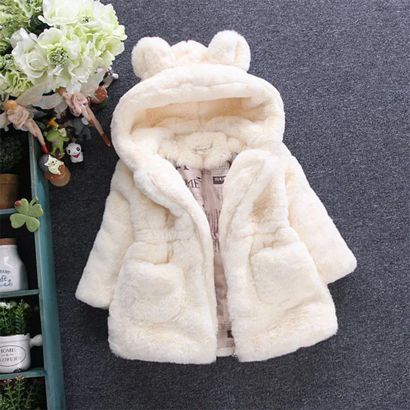 Girls Faux Fur Hooded Parka - Thick Warm Winter Coat for Toddlers - photo 5