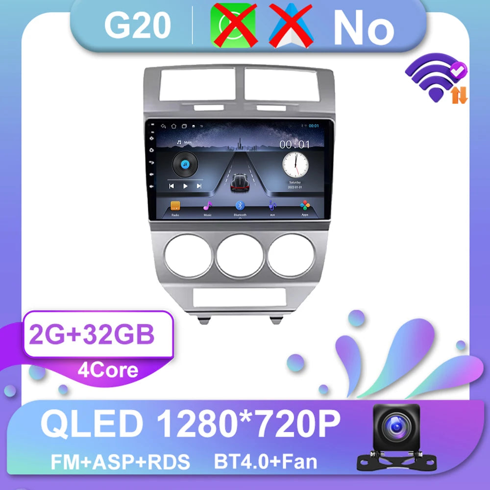 Car Stereo with Apple CarPlay & Android Auto, Compatible with Dodge Caliber (2007-2010)