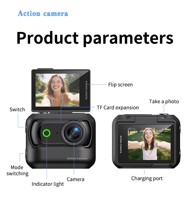 ANSVICAM 4K POV Camera — Magnetic Anti-Shake Vlog Cam with Case