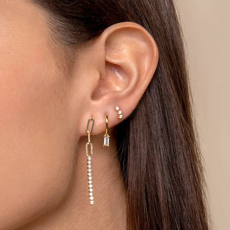 925 Sterling Silver Crystal Drop Earrings for Women - Heart & Flower Studs