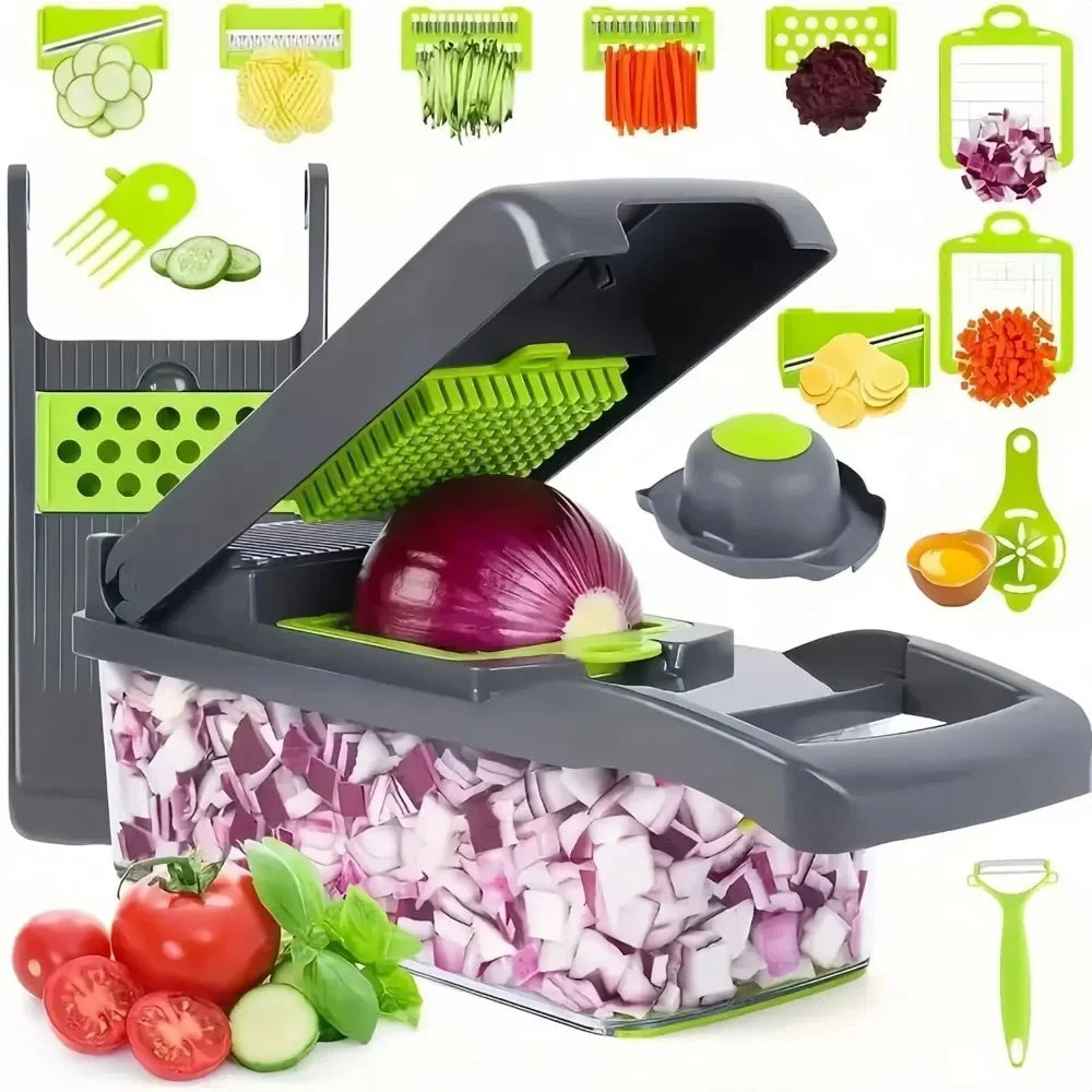 Multi-Blade Vegetable Chopper - 14 or 16 in 1 Slicer & Dicer
