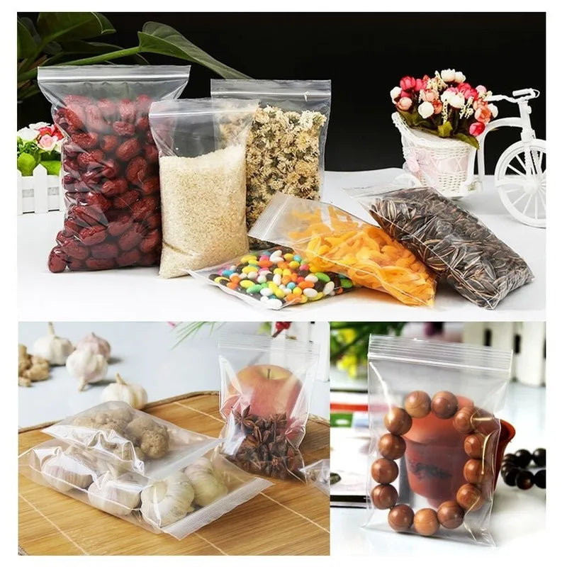 Thicken Clear Zipper Sealed Bags – Heavy-Duty Reclosable Plastic Storage Pouches for Jewelry, Food & Small Parts | Wholesale