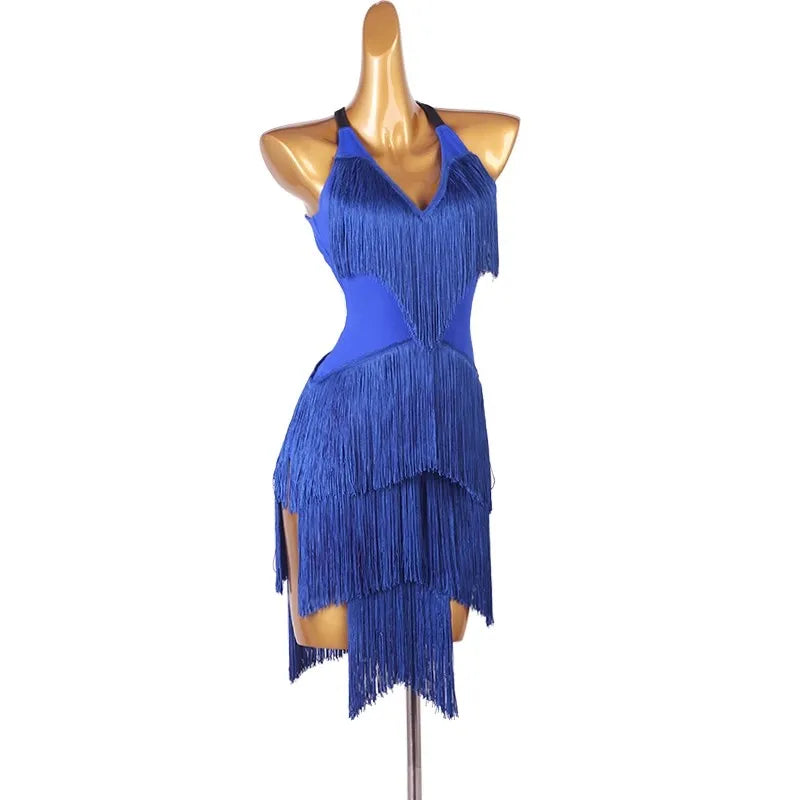 Women's tassel salsa Latin practice dress