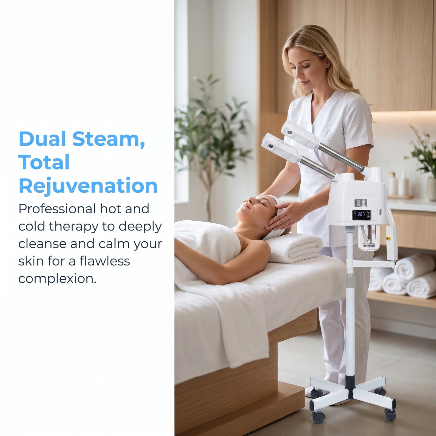 Facial Steamer with Magnifying Lamp, 2 in 1Steamer for Face Professional, Professional Facial Steamer for Esthetician, Salon