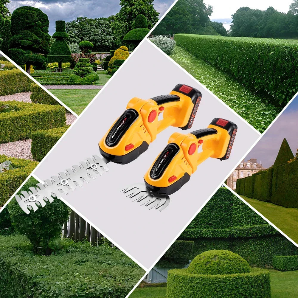 2-in-1 Cordless Hedge Trimmer & Grass Shear — 21V Battery Yard Tool