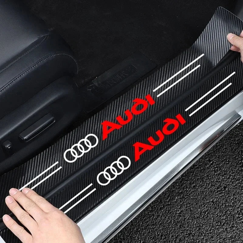 Audi Carbon Fiber Car Door Sill Protector Stickers