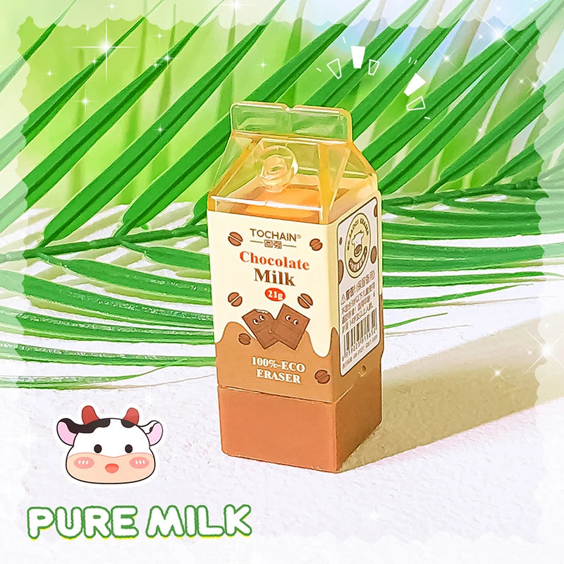 cute Aesthetic stationery back to school supplies stationery Kawaii  Erasers milk rubber teacher supplies school stuff equipment