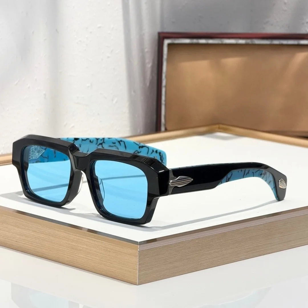 Handmade Acetate Square Sunglasses — Thick Frame, UV400