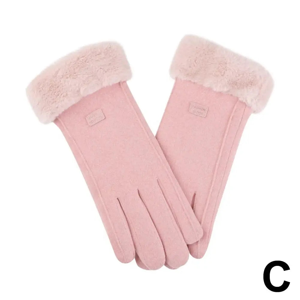 Women's Faux Suede Touchscreen Gloves - Plush Lined Driving Gloves - photo 7