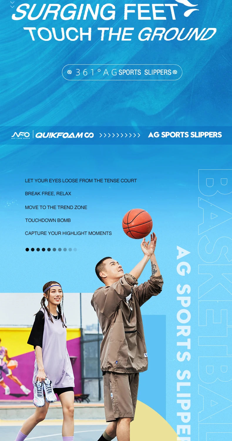 361 Degrees AG Aaron Gordon Men Slippers Non-Slip Sports Soft Elastic Thick Bottom Beach Casual Basketball Sandals 672126702F
