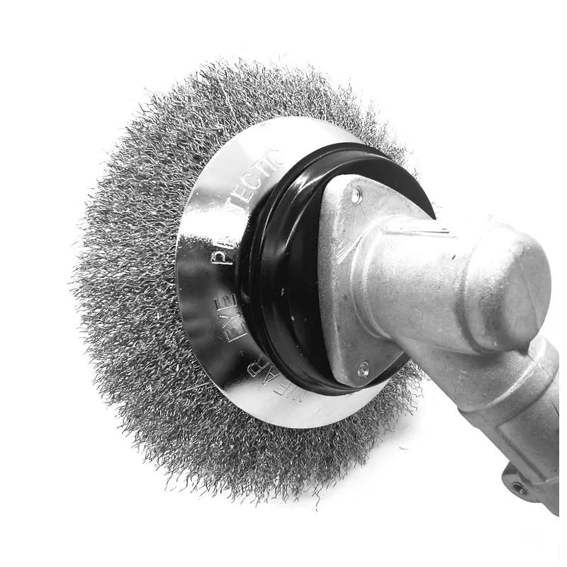 Steel Wire Brush Cutter Trimmer Head – 150/200mm Weed Cutter Attachment for String Trimmers