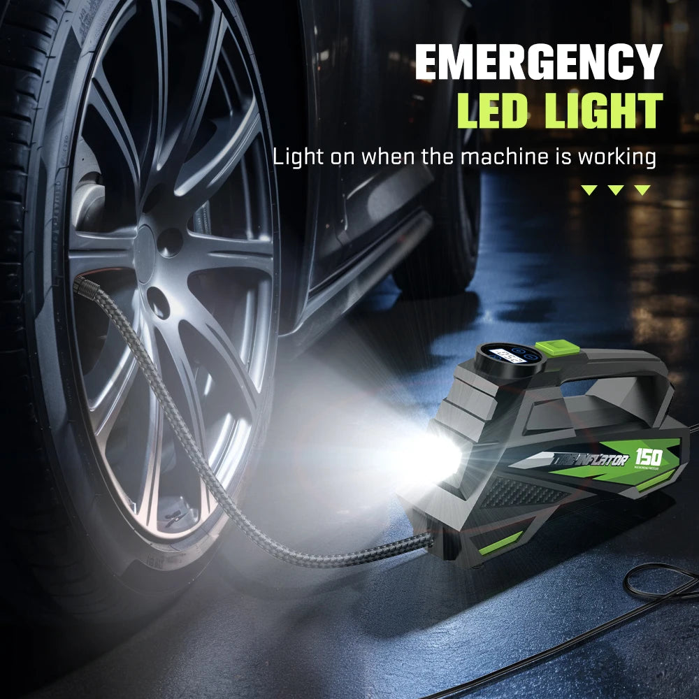 CARSUN Portable Wired Car Tire Air Pump – Mini Compressor with Extended Power Cord, for Cars, Motorcycles & Bicycles ,tool