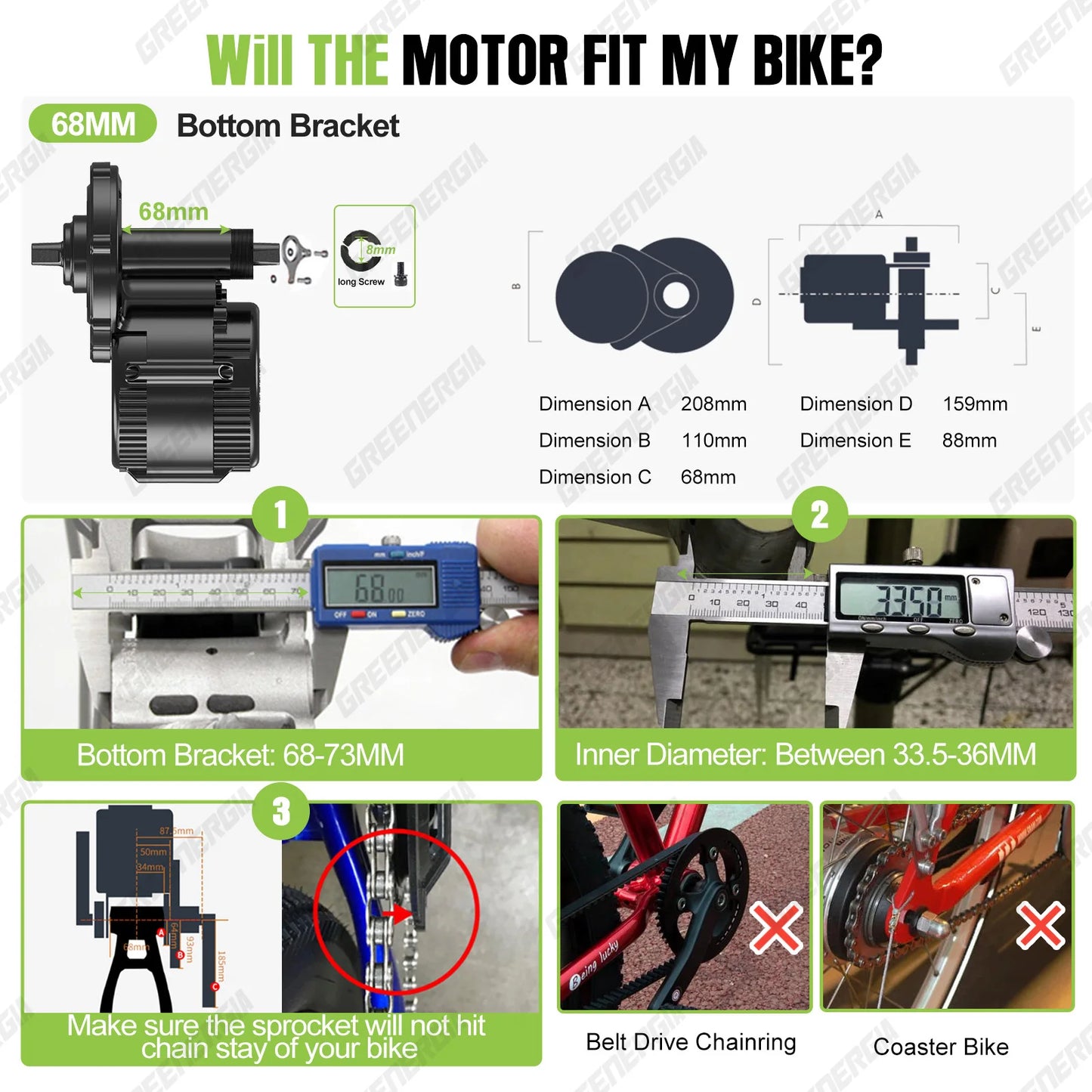 Bafang 750W Motor BBS02B BBS02 Ebike Conversion Kit Electric Bicycle Mid Drive Engine 48V 52V 20Ah Hailong Battery Kit 68mm