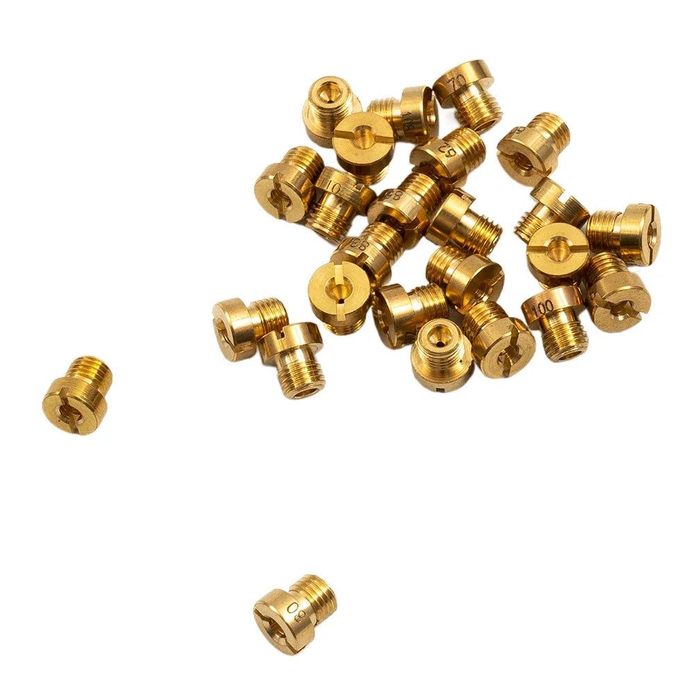 25Pcs Main Jet 55-115 M6 For Dellorto & For Mikuni Carburetors 6mm Main Jets Set Carburetor Injector Nozzle Replacement