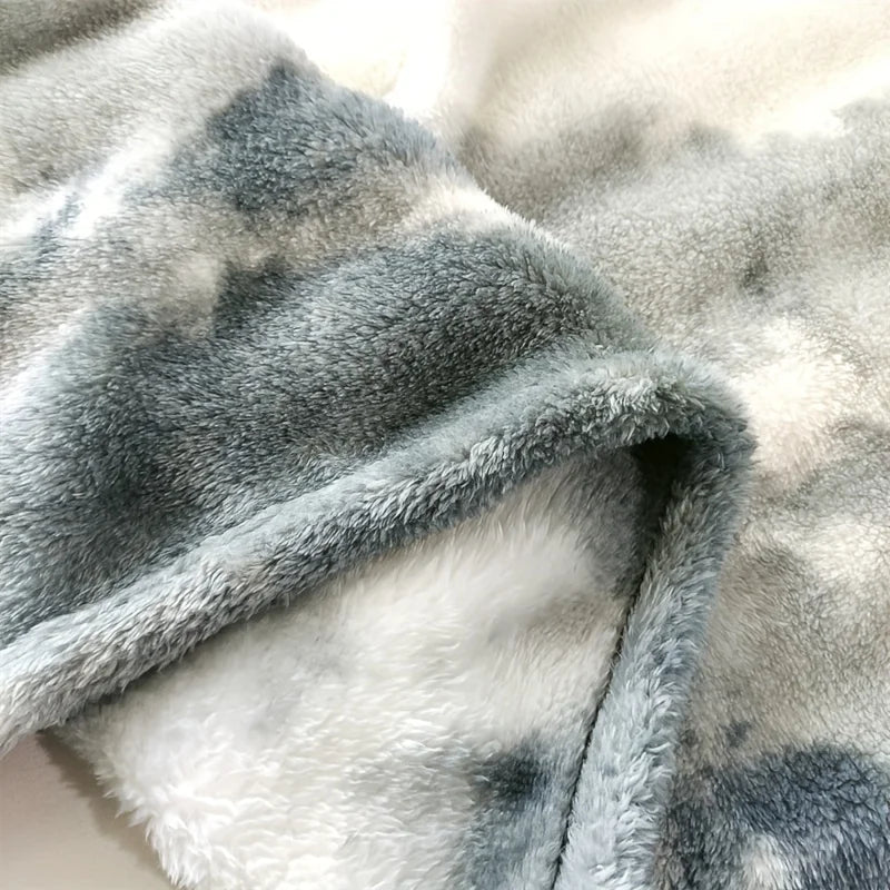 Faux Rabbit Fur Bed Blanket, Soft Thick Plush Throw
